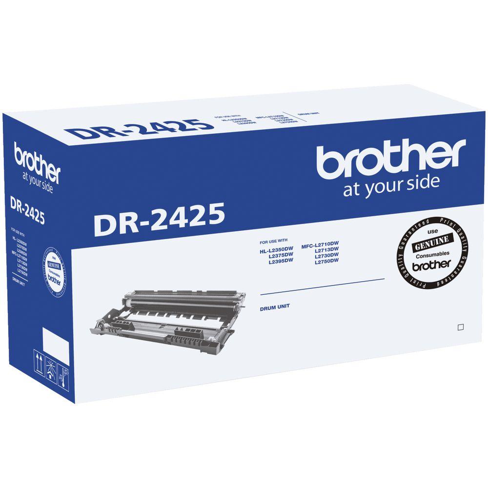 Brother DR-2425 Mono Laser Drum cartridge, standard size, designed for high-volume printing with compatibility for various Brother printer models.